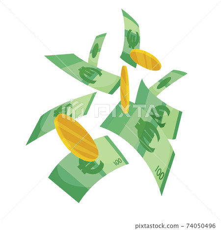 European currency note euro banknotes. Money vector illustration. Investment capital wealth savings or financial prosperity symbol. Paper money and coins European currency note euro banknotes. Money vector illustration. Investment capital wealth savings or financial prosperity symbol. Paper money and coins 74050496