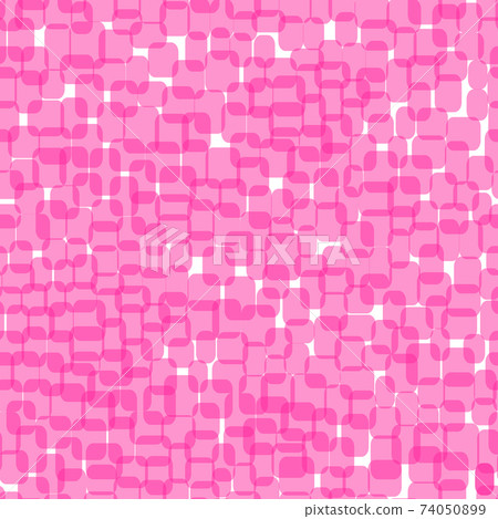 Abstract pink squares on white background. Seamless pattern with geometric print for wallpaper, web page, textures, card, postcard, faric, textile. Stylish ornament. Decorative vector illustration. 74050899
