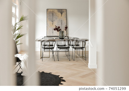 Luxury interior of a bright dining room Luxury interior of a bright dining room 74051299