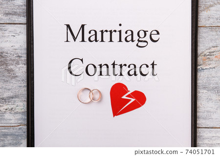 Marriage contract or divorce concept. 74051701