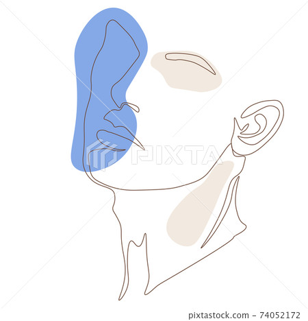 One line drawing man portrait, minimal creative... - Stock Illustration ...