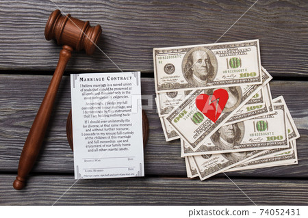 Concept of marriage for money. 74052431