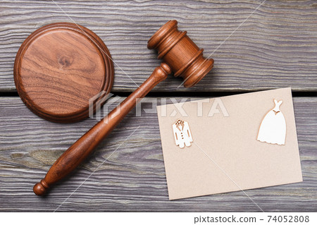 Flat lay wedding and marriage contract concept. Flat lay wedding and marriage contract concept. 74052808