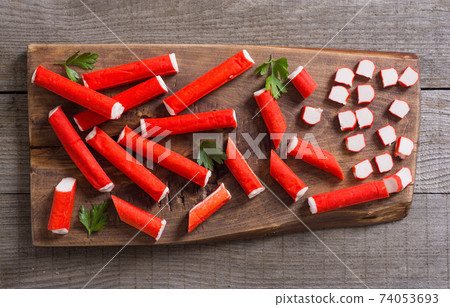 Crab sticks from fish protein Crab sticks from fish protein 74053693
