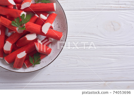 Crab sticks from fish protein 74053696