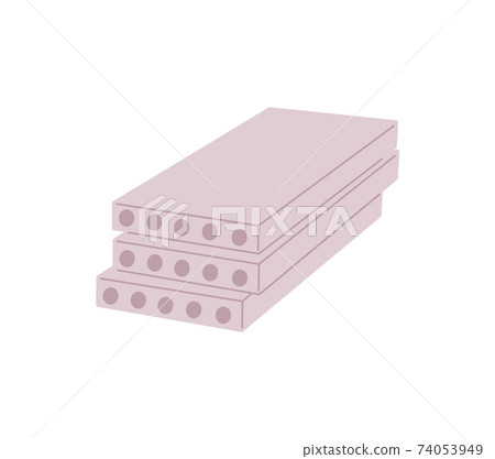 Concrete slabs for building constrution, flat vector illustration isolated. Concrete slabs for building constrution, flat vector illustration isolated. 74053949