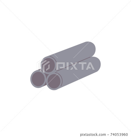 Tube pipe pile, construction industry materials, isolated illustration Tube pipe pile, construction industry materials, isolated illustration 74053960