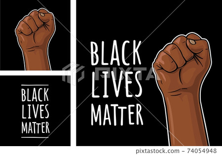 Human hand with a clenched fist for web, poster, banner black lives matter 74054948