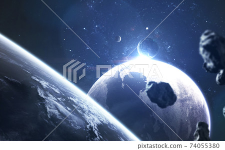 Planets in deep space, supernova science fiction wallpaper, birth of star. Elements of this image furnished by NASA 74055380