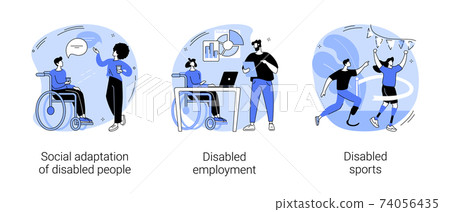 Inclusive social environment abstract concept vector illustrations. 74056435