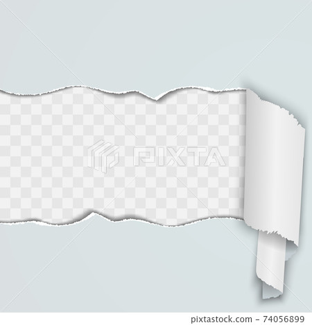 Light background with a torn strip of paper. 74056899