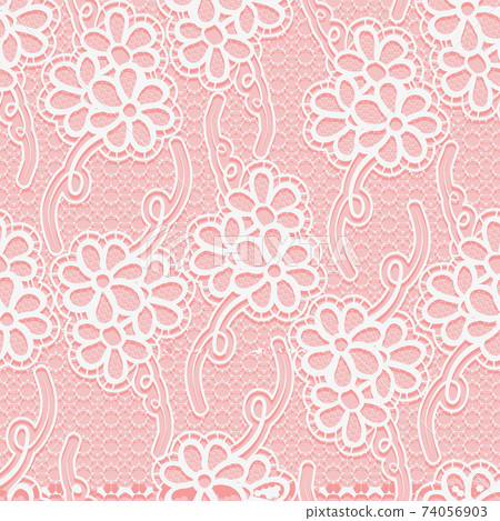 Seamless floral white lace pattern. Repeating... - Stock Illustration ...