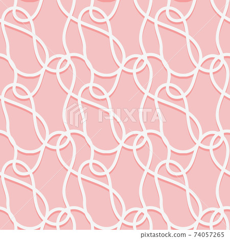 Seamless pattern of white thread intertwined on a pink background. Gentle abstract background. Seamless pattern of white thread intertwined on a pink background. Gentle abstract background. 74057265