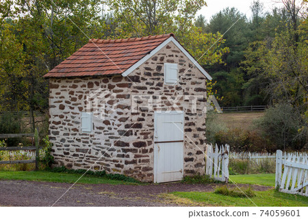 Colonial Pennsylvania stone springhouse Colonial Pennsylvania stone springhouse 74059601