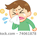 Male blowing nose 74061878