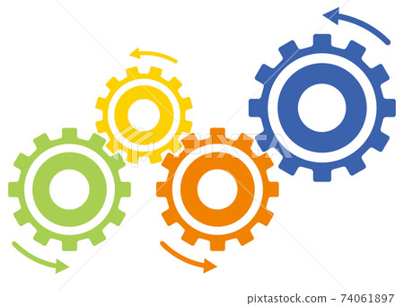 四重齒輪的信息圖插圖 概念工業商業概念藝術 插圖素材 圖庫