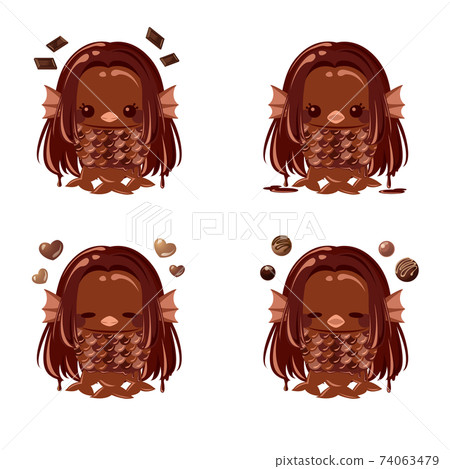 Amabie Valentine chocolate without outline standing picture Amabie Valentine chocolate without outline standing picture 74063479