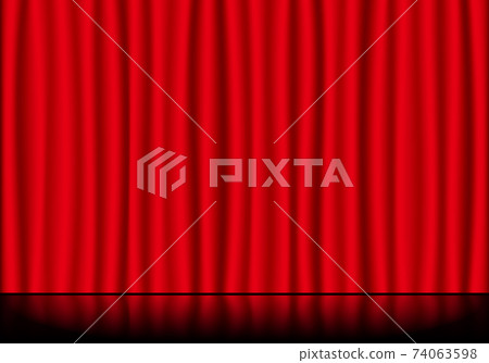 Red stage curtain and reflective stage wallpaper 74063598