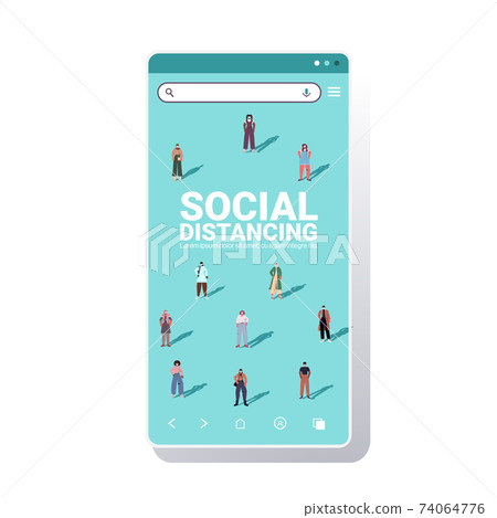 mix race people keeping distance to prevent coronavirus pandemic social distancing concept mix race people keeping distance to prevent coronavirus pandemic social distancing concept 74064776