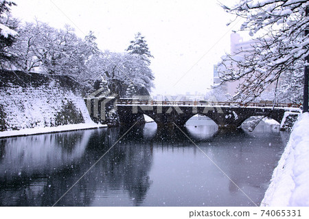 福井縣廳,護城河冬季的雪景 福井縣廳,護城河冬季的雪景 74065331