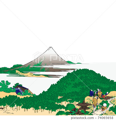 Katsushika Hokusai image Aoyama Enzamatsu bright version square white background Katsushika Hokusai image Aoyama Enzamatsu bright version square white background 74065658