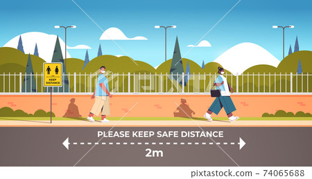 people keeping 2 meters distance to prevent coronavirus pandemic social distancing concept people keeping 2 meters distance to prevent coronavirus pandemic social distancing concept 74065688
