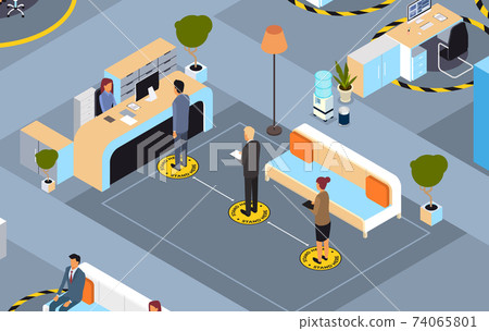 businesspeople keeping distance to prevent coronavirus pandemic social distancing concept businesspeople keeping distance to prevent coronavirus pandemic social distancing concept 74065801