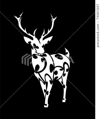 Line art vector of deer is standing. Suitable... - Stock Illustration ...