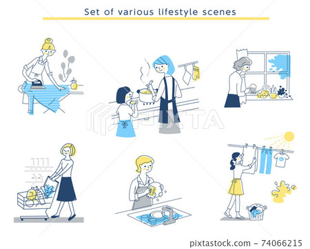 婦女的生活方式場景集 74066215