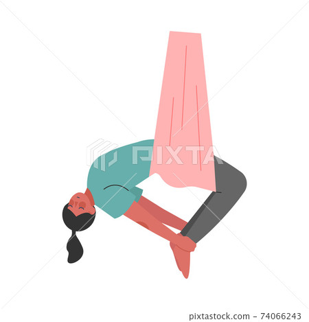 Girl Doing Air Yoga, Slim Young Woman in Sportswear Practicing Flying Anti Gravity Yoga with Hammock, Fitness Workout Cartoon Style Vector Illustration Girl Doing Air Yoga, Slim Young Woman in Sportswear Practicing Flying Anti Gravity Yoga with Hammock, Fitness Workout Cartoon Style Vector Illustration 74066243
