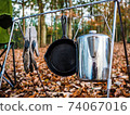 Preparation of camping rice ・ Hanging chain (hanging skillet, pot, gloves) 74067016