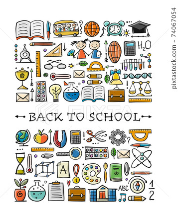 Back to School. Icons set. Art Background for your design Back to School. Icons set. Art Background for your design 74067054