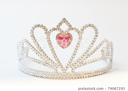 Silver princess crown on the white background 74067293