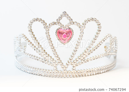 Silver princess crown on the white background 74067294