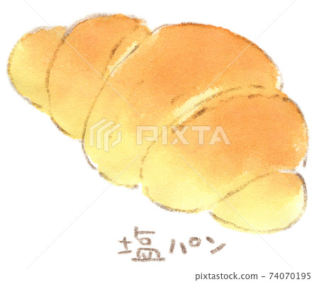 Watercolor illustration of salt bread Watercolor illustration of salt bread 74070195