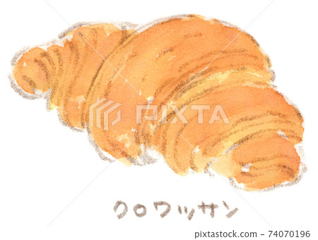 Croissant watercolor illustration 74070196