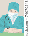 Woman medical doctor portrait vector illustration 74070248