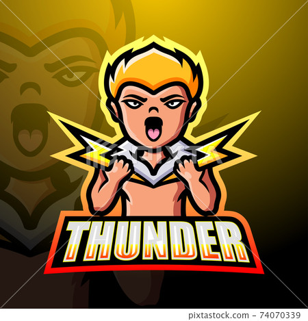 Thunder mascot esport logo design	 74070339