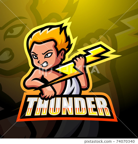 Thunder mascot esport logo design	 74070340