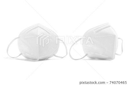 KN95 or N95 face mask for corona virus or PM 2.5 protection isolated on white background 74070465