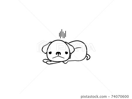 Illustration of a drooping-eared dog sleeping... - Stock Illustration ...