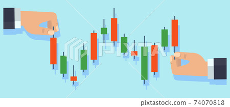Stockbroker keeps track of the Japanese candlestick chart. Stockbroker keeps track of the Japanese candlestick chart. 74070818