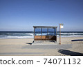 A bus stop at Hyangho Beach where the music video was taken on a spring day 74071132