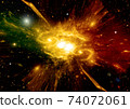 Stars, dust and gas nebula in a far galaxy 74072061
