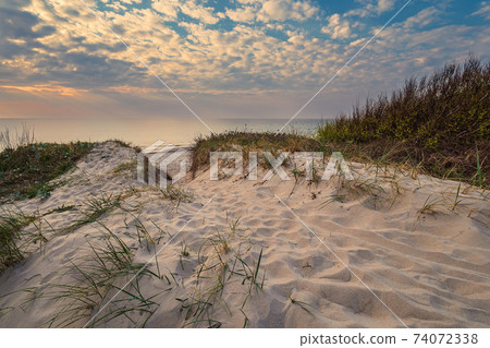 Beach on shore of the Baltic Sea in Graal Mueritz, Germany 74072338