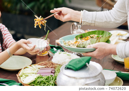 Salad for family dinner 74072620