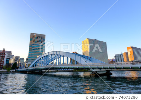 Tokyo, Sumida River, Eitai Bridge at dusk Tokyo, Sumida River, Eitai Bridge at dusk 74073280