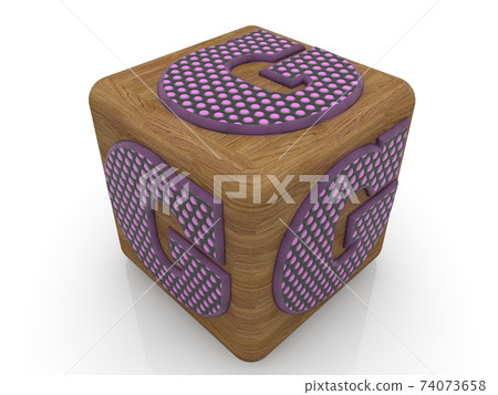 Toy wood cube with G letters on white background Toy wood cube with G letters on white background 74073658