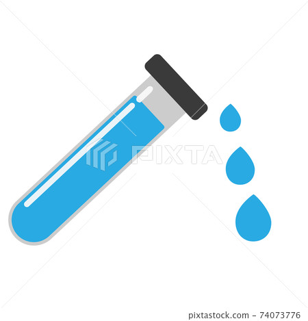 test tube with drop icon on white background. medical and chemical sign. flat style. dripping test tube suymbol. test tube with drop icon on white background. medical and chemical sign. flat style. dripping test tube suymbol. 74073776