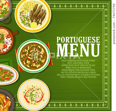 Portuguese restaurant food menu vector banner Portuguese restaurant food menu vector banner 74073799